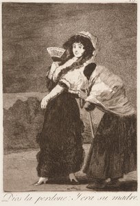 För Guds skull: Och det var hennes mamma (Dios la perdone: y era su madre) ur serien Los Caprichos av Francisco de Goya