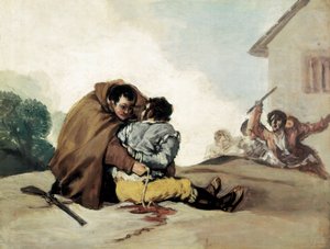 Friar Peter Binds The Maragato with a Rope, målning av Francisco de Goya av Francisco de Goya