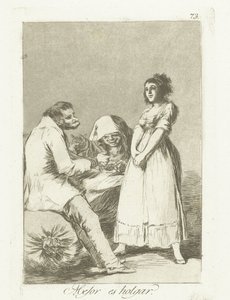 Det är bättre att vara lat Mejor es holgar (titel på objekt) Los Caprichos (serietitel) av Francisco de Goya