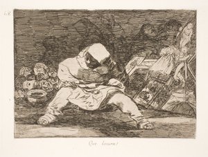 Vilken galenskap! (68) av Francisco de Goya