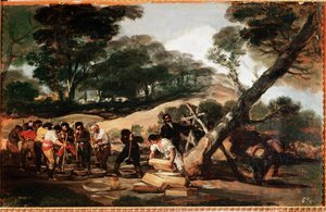Olaglig växt av krut (olja på duk av Francisco de Goya