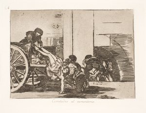 Kört på vagn till kyrkogården (64) av Francisco de Goya