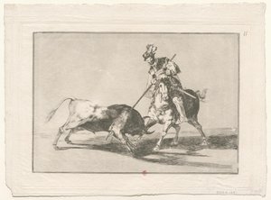 Tjurfäktning, nr 11 av Francisco de Goya
