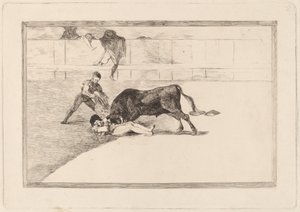 Pepe Illos olyckliga död på Plaza de Madrid (The Unlucky Death of Pepe Illo in the Ring at Madrid) av Francisco de Goya