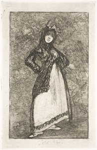 Maja mot en bakgrund av demoner av Francisco de Goya