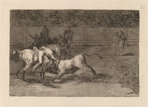 Mariano Ceballos, alias indianen, dödar tjuren från sin häst (Mariano Ceballos, Alias ​​​​indian, dödar tjuren från sin häst) av Francisco de Goya