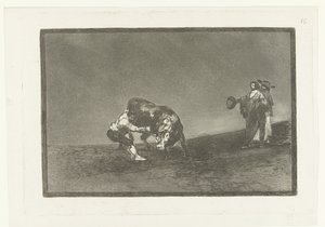 Martincho tar tag i en tjur vid dess horn El mismo vuelco en toro en la plaza de Madrid Tjurfäktning (serietitel) La Tauromaquia (serietitel) av Francisco de Goya