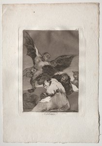 Ochenta Caprichos: Tale-Bearers-Blasts of Wind, 1793-1798. av Francisco de Goya