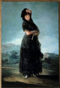 Porträtt en pied av Mariana Waldstein, Marquise de Santa Cruz (1763-1808) Målning av Francisco de Goya (1746-1828) 1700-talets sön. 1,42x0,97 m av Francisco de Goya