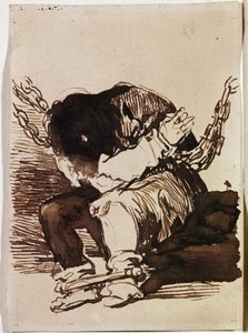 Fångkedja sitter. (Förberedande ritning av Francisco de Goya
