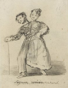 Segura Union Natural, 1819-28 (svart krita på papper) av Francisco de Goya
