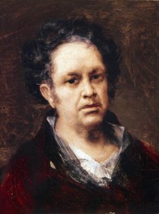 Självporträtt 69 år gammal (olja på duk av Francisco de Goya