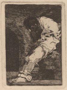 Om han är brottslig, vad? muera presto (Om han är skyldig, låt honom dö snabbt) av Francisco de Goya