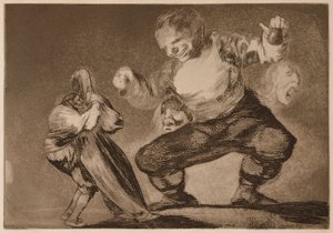 Simpleton (Dumskalle), ur serien Los Disparates av Francisco de Goya