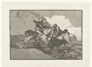 Stierenjacht te paard Hur de gamla spanjorerna jagade tjurarna till häst på fältet Stierenvechten (serietitel) Tjurfäktning (serietitel) av Francisco de Goya