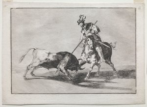Cid Campeador som spjuter en annan tjur av Francisco de Goya