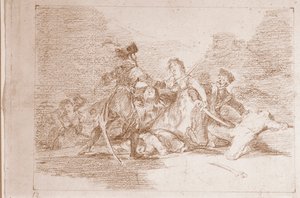 Krigets katastrofer: Det är redan för sent (förberedelseritning av Francisco de Goya