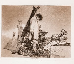 Krigets katastrofer: Det finns inget hopp (etsning från den förberedande ritningen av Francisco de Goya
