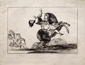 The Horse-Abductor från serien Los Disparates Follies, 1815-1819 av Francisco de Goya