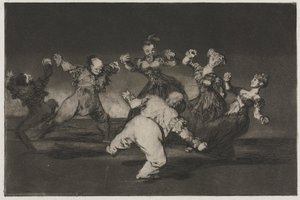Ordspråken: Om Marion vill dansa, då måste hon ta konsekvenserna, 1864. av Francisco de Goya