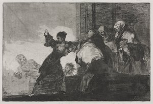 Ordspråken: Två huvuden är bättre än ett eller fattig dårskap av Francisco de Goya