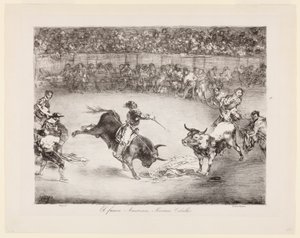 Den berömde amerikanen, Mariano Ceballos: Tjurarna i Bordeaux av Francisco de Goya