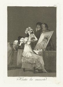 Tot aan de dood Fram till döden (titel på objekt) Los Caprichos (serietitel) av Francisco de Goya