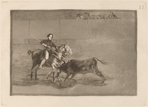 Manly Courage of the Celebrated Pajuelera in the Ring at Zaragossa av Francisco de Goya