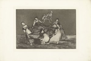 Feminin dårskap Disparat Feminino Los Disparates (Dårskaperna) Los Proverbios (Ordspråken) (serietitel) av Francisco de Goya