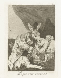 Vad kommer han att dö av? Que mal morira? (titel på objekt) Los Caprichos (serietitel) av Francisco de Goya