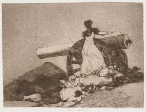 What Courage! (Vilket mod!) ur serien ”Krigets katastrofer” av Francisco de Goya