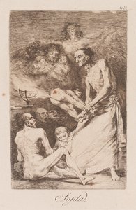 Wind, sent 1700-tidigt 1800-tal (tryck) av Francisco de Goya