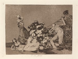 Y son fieras (Och de är som vilda djur) av Francisco de Goya