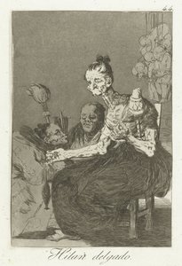 De snurrar fint Hilan Delgado (titel på objekt) Los Caprichos (serietitel) av Francisco de Goya