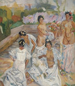 The Bath (Sevilla) - Iturrino, Francisco (1864-1924) - ca. 1908 - Olja på duk - 200x174 - Carmen Thyssen Museum, Malaga