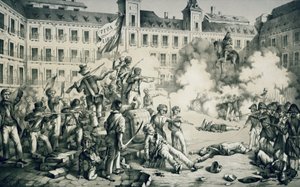 Spanska revolutionen 1854 (litografi) av Francisco de Paula van Halen