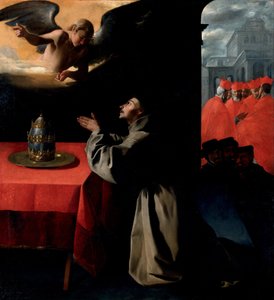 St. Bonaventuras bön om valet av den nya påven av Francisco de Zurbaran