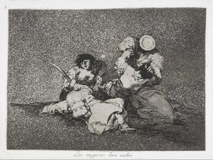 The women give courage (Las mugeres dan valor) from the series The Disasters of War (Los Desastres d... av Francisco de Goya