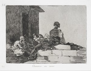 Vain laments (Clamores en vano) from the series The Disasters of War (Los Desastres de la Guerra) av Francisco de Goya