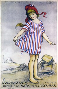 Affisch som annonserar National Loan 1920, Bank of Paris and the Netherlands (litho i färg)