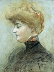 Chef för en blond kvinna, ca 1895 av Franciszek Zmurko