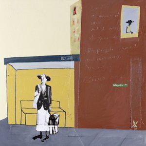 Lafayette Ave, 2001 (blandteknik på duk) av Francks Deceus