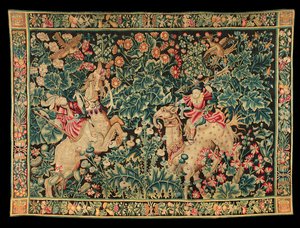 Exotisk grönskande gobeläng, möjligen Tournai, c.1520-50