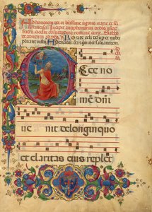 Blad ur kardinal Bessarions antifonal av Franco dei Russi