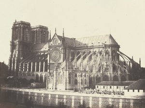 Notre Dame-kyrkan - södra sidan,1852 (foto) av Francois Auguste Renard