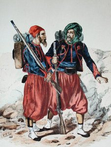 Zouaves, ca 1860 (färg litho)