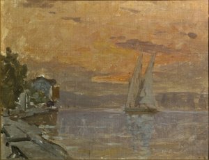 Bark framför La Grande-Rive av Francois-Louis-David Bocion