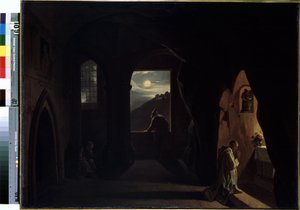 "Monks in a Cave" (Monks in a Cave) Målning av Francois Marius Granet (1775-1849) Början av 1800-talet Mått 74,5x100 cm Eremitagemuseet, Sankt Petersburg av Francois Marius Granet