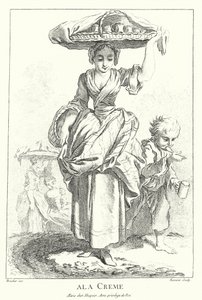 Krämförsäljare (gravyr) av Francois (after) Boucher