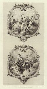 Astronomi, retorik (gravyr) av Francois (after) Boucher